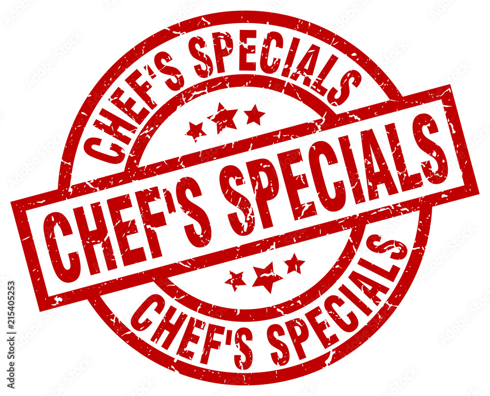 chef's specials round red grunge stamp chef's specials round red grunge stamp