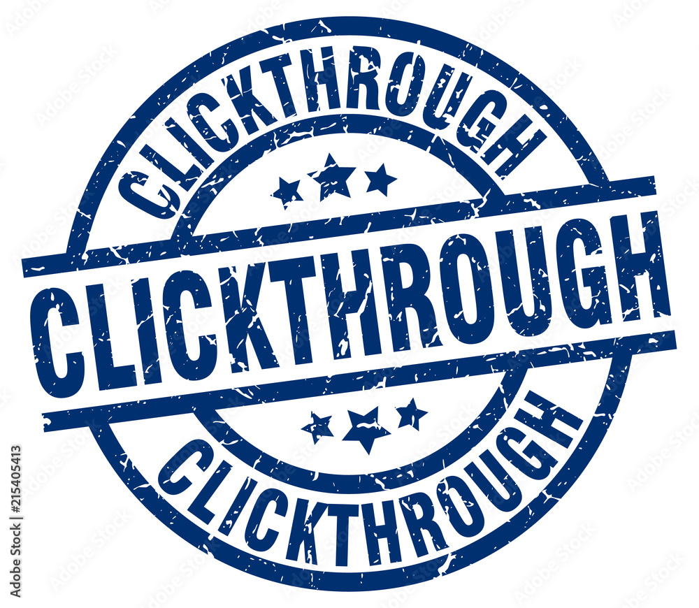 Fototapeta premium clickthrough blue round grunge stamp