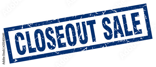 square grunge blue closeout sale stamp