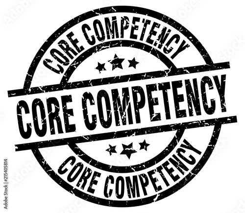 core competency round grunge black stamp
