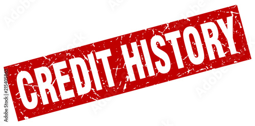 square grunge red credit history stamp