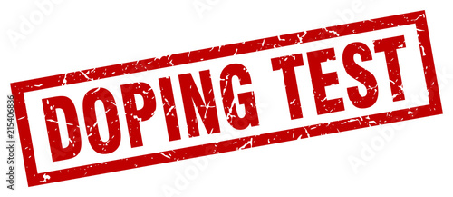 square grunge red doping test stamp