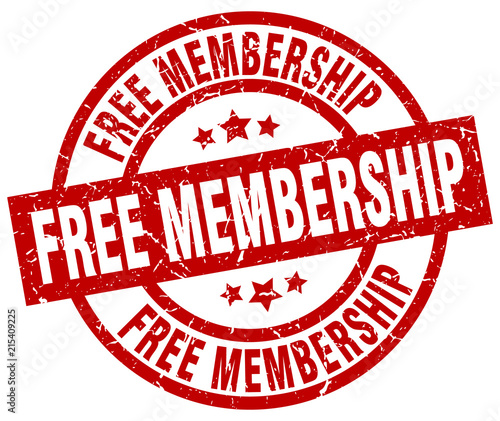free membership round red grunge stamp