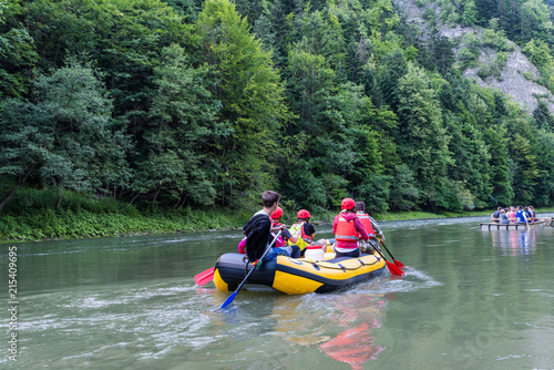Rafting auf der Dunajec bei Sromowce Niżne; Nationalpark Pieninen