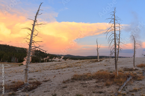 Yellowstone Geothermal Sunset