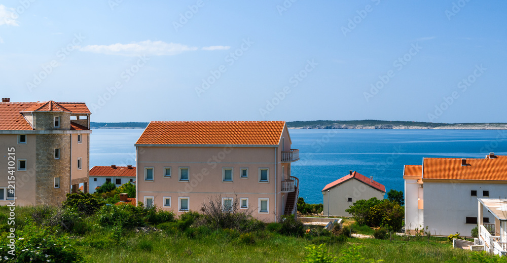 Scenic view by the sea at pag island in Croatia,