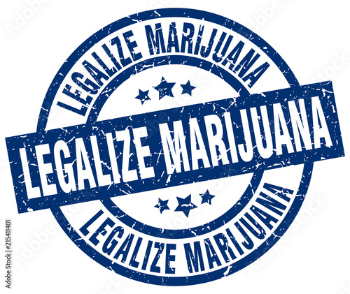 legalize marijuana blue round grunge stamp