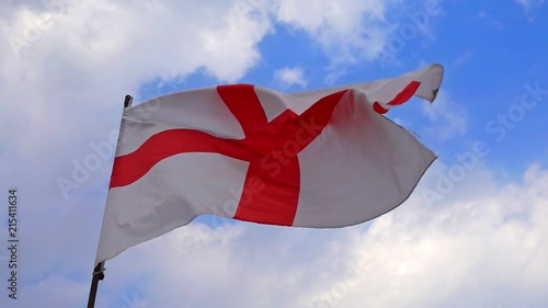 England flag of St George waving in slow motion