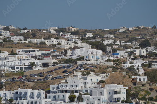 Beautiful Views From The High Seas Of The City Of Chora On The Island Of Mykonos. Art History Architecture. July 3, 2018. Chora, Mykonos Island, Greece. © Raul H