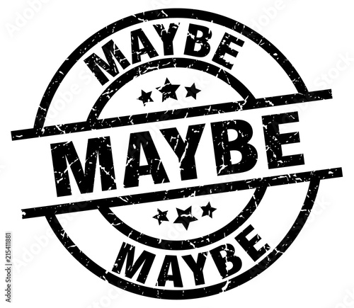 maybe round grunge black stamp