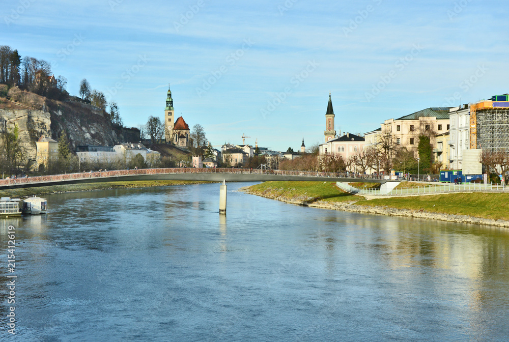 Obraz premium Salzburg Austria landscape with building
