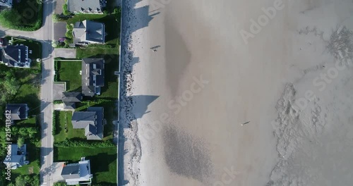 Birds eye view on vacation homes on the coast of Kennebunk.