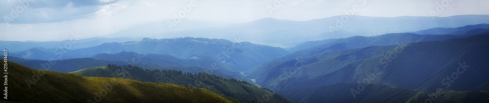 A blue haze on the horizon in the mountains, Ukrainian carpathians A blue haze on the horizon in the mountains, Ukrainian carpathians