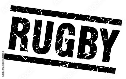 square grunge black rugby stamp