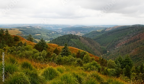 Views over the Welsh Valleys at Bwlch Nant Yr Arian Ponterwyd Aberystwyth Ceredigion