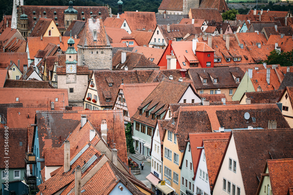 Historic town of Rothenburg ob der Tauber, Franconia, Bavaria, Germany