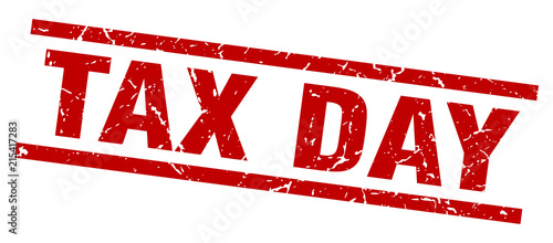 square grunge red tax day stamp