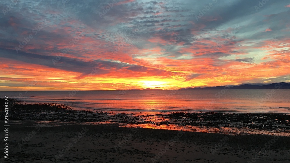 Coucher du soleil parc Abel Tasman 