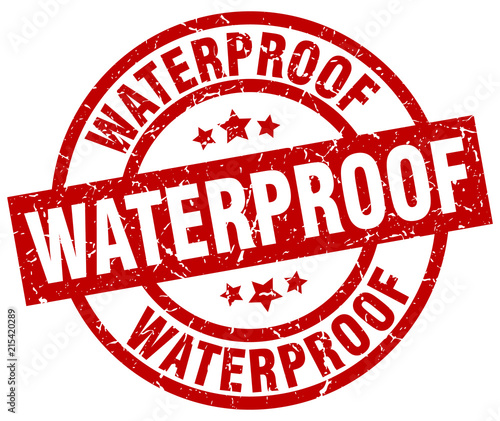 waterproof round red grunge stamp