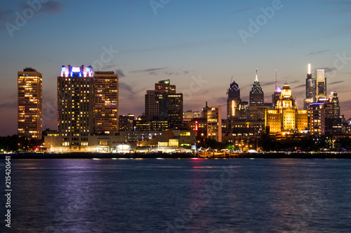 The downtown Philadelphia skylines