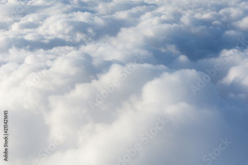 Soft white fluffy clouds fullframe abstract