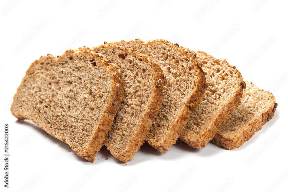 grain bread slices isolated close-up grain bread slices isolated close-up