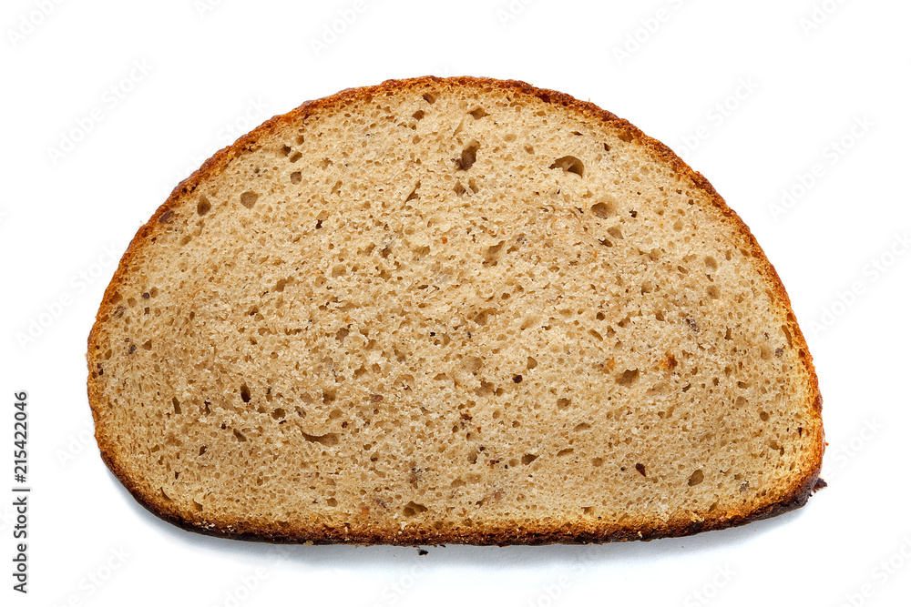 grain bread slice isolated close-up grain bread slice isolated close-up