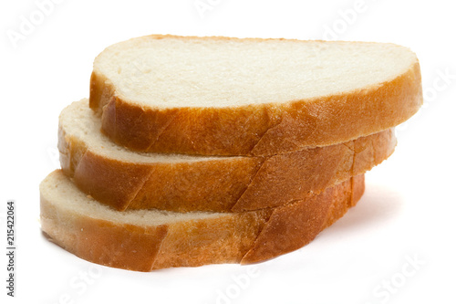 white bread slices isolated close-up