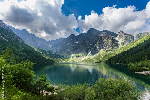 Obraz Burzowe chmury nad okiem morskim (Morskie Oko) - Wysokie Tatry; Polska