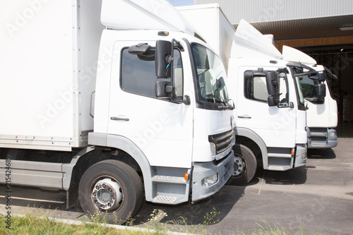 Multiple delivery small van transportation truck park