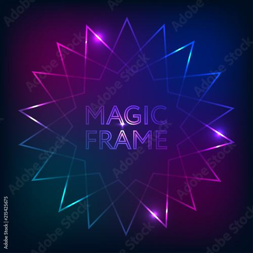 Magic Frame gradient Vector abstract lights lines text design frame dark backdrop