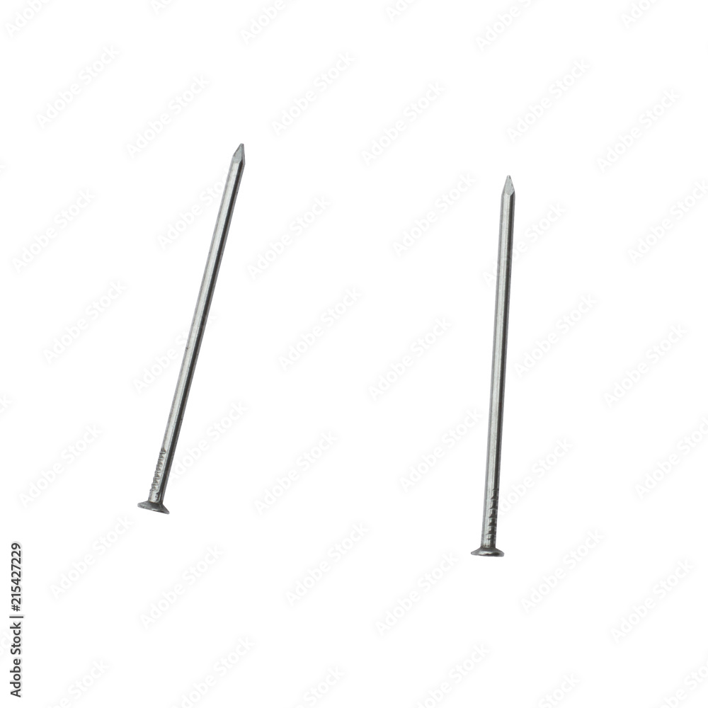Two nails isolated on white background Two nails isolated on white background