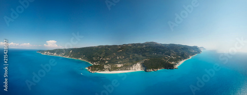 Beautiful drone shot of Lefkada in Greece