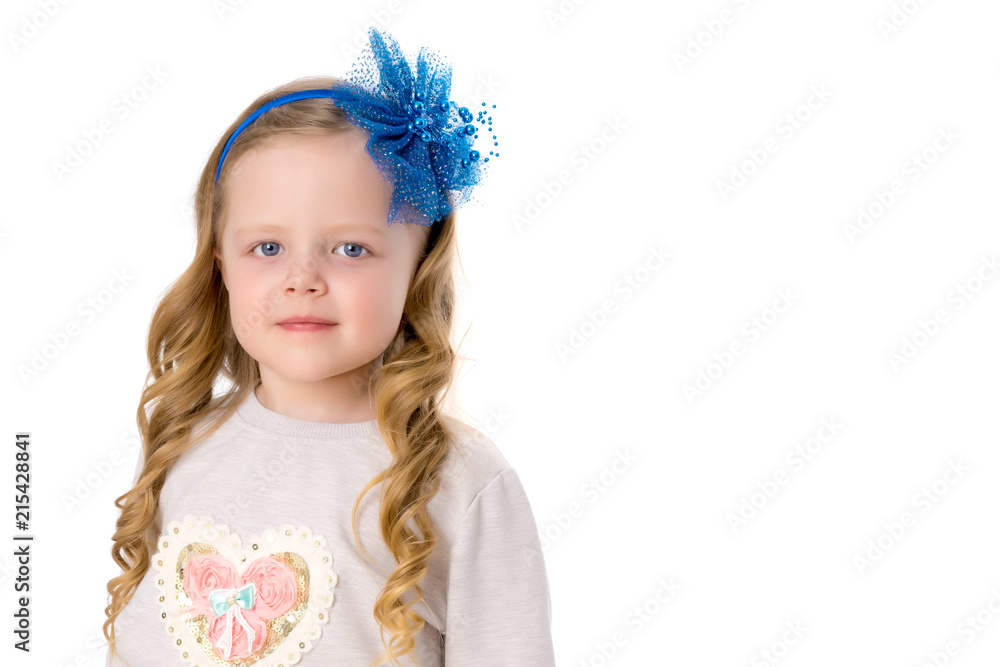 Portrait of a little girl close-up. Portrait of a little girl close-up.