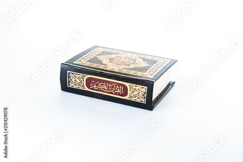 Quran with Rosary - holy book of Muslims - Koran - quran white background