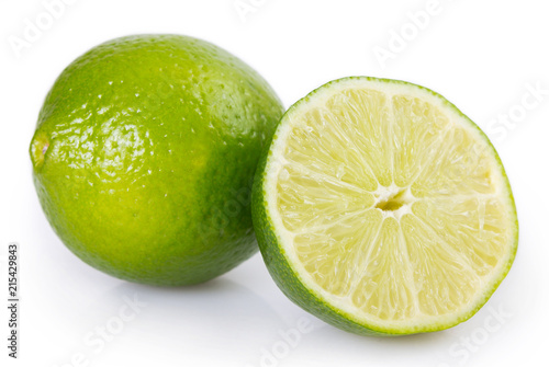 Fresh lime on white background