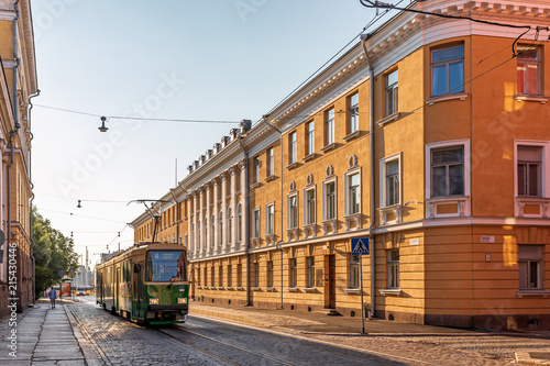 Tram near Helsinki Senate Square, Finland