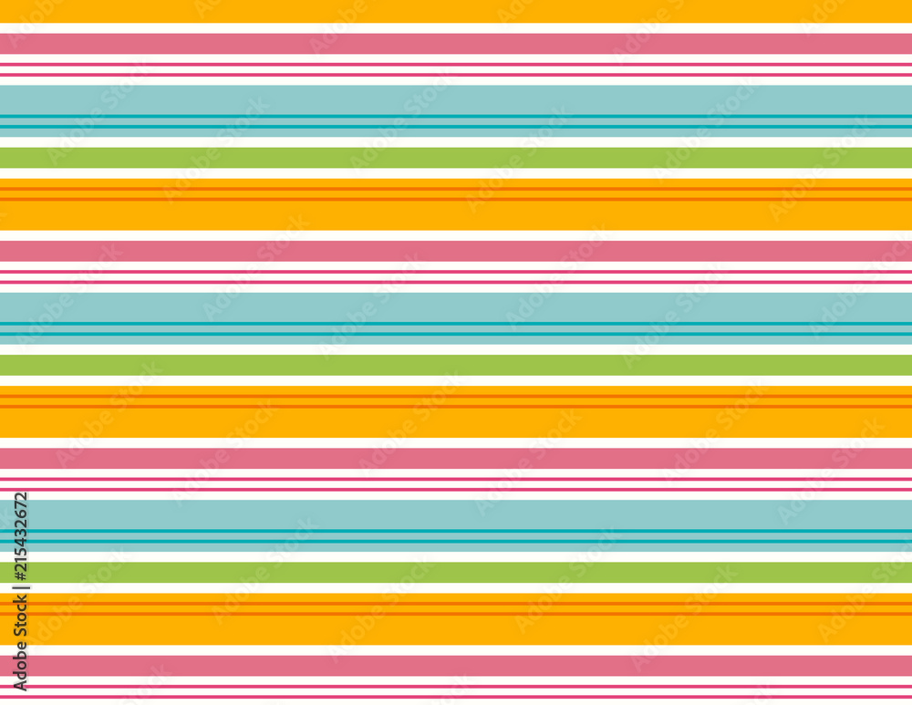 Stripe seamless pattern. Repeating stripe pattern for fabric, gift wrap, backgrounds, scrapbooking and more. Colorful, summer, beach, cabana stripe. Pink, blue, orange, green, white.