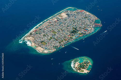 Aerial photograph of Malé, capital island of Maldives