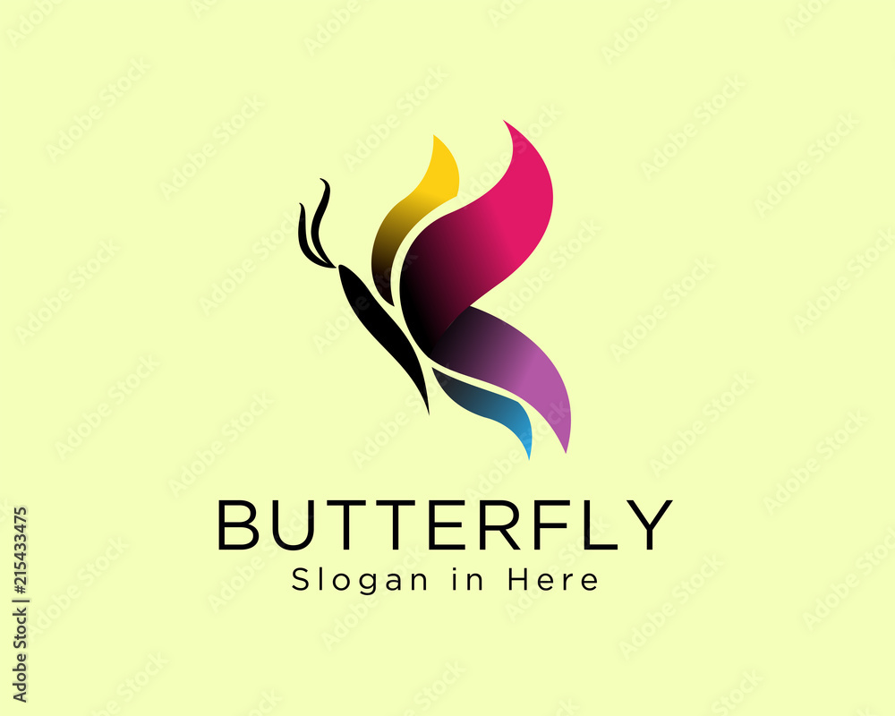 Flying butterfly logo