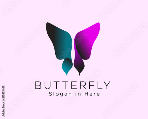 Canvas Print Simple elegant, modern butterfly logo