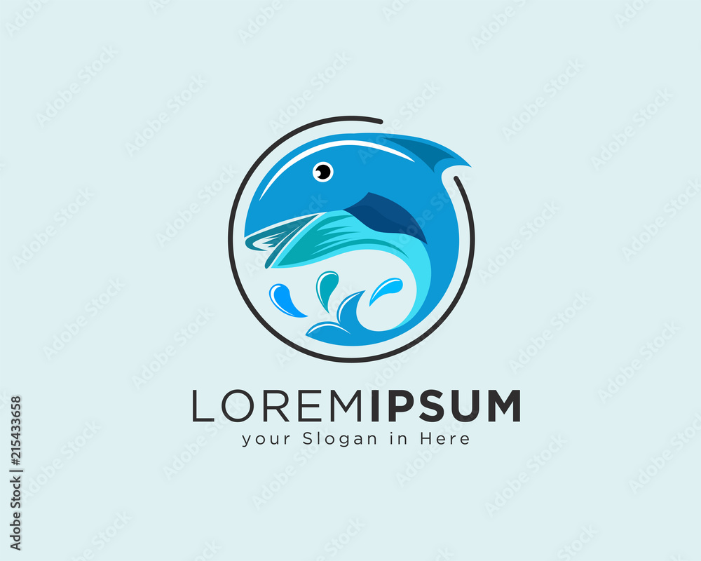 circle jump fish logo circle jump fish logo