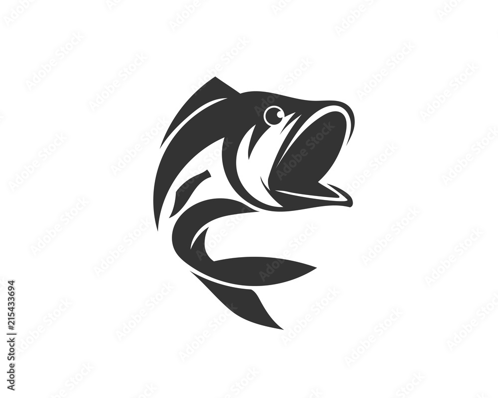 Bash Fish Jump Art Logo Stock Vector Adobe Stock