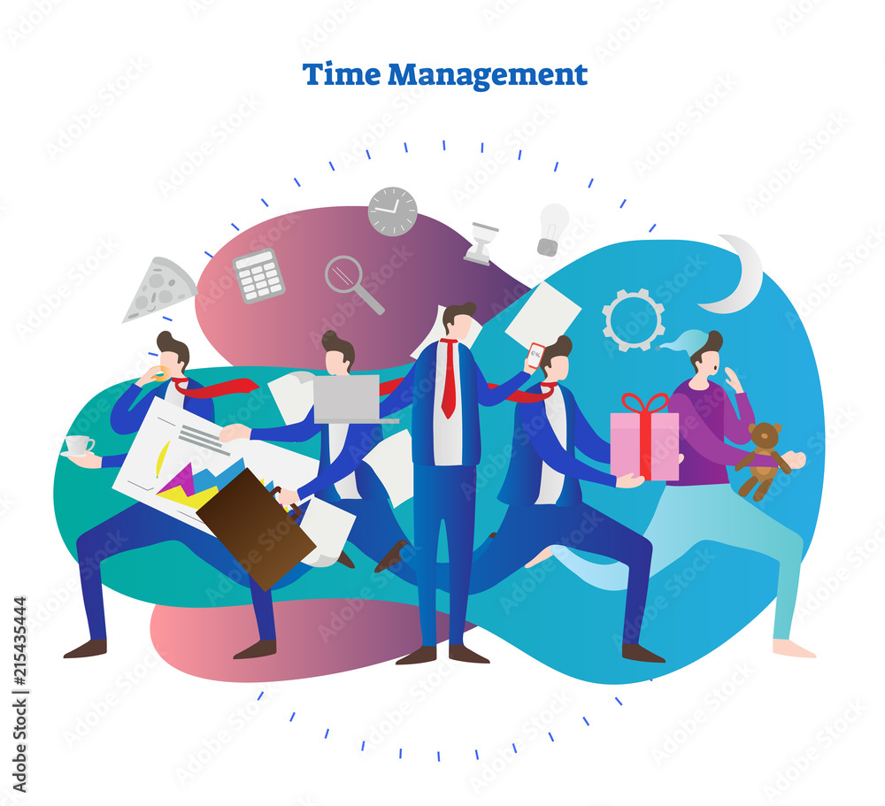 Time management vector illustration