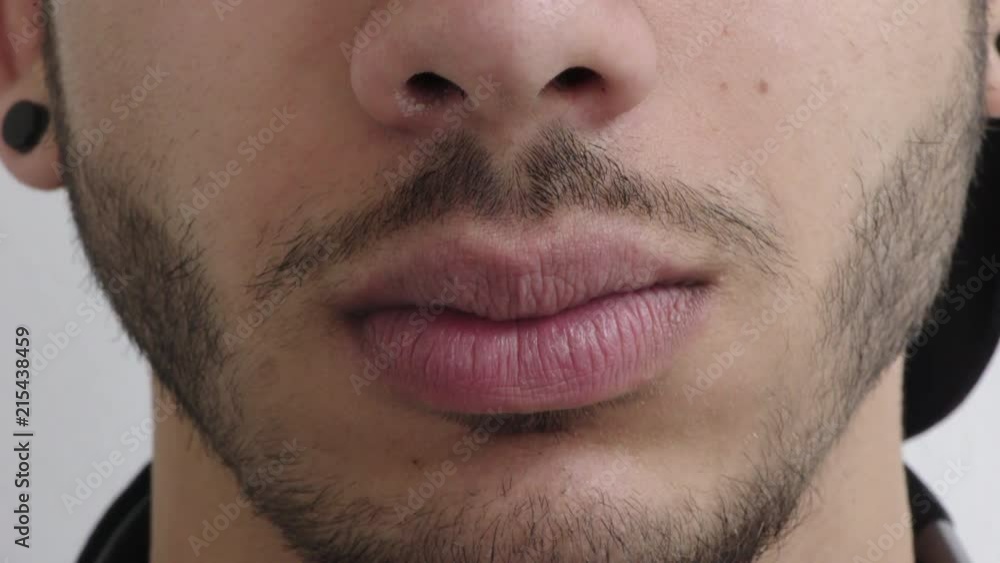 close up man mouth smiling happy facial hair style masculine beauty wearing piercings close up man mouth smiling happy facial hair style masculine beauty wearing piercings