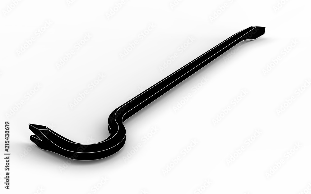 3d illustration of crowbar isolated on white 3d illustration of crowbar isolated on white