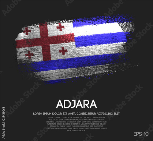Adjara Flag Made of Glitter Sparkle Brush Paint Vector