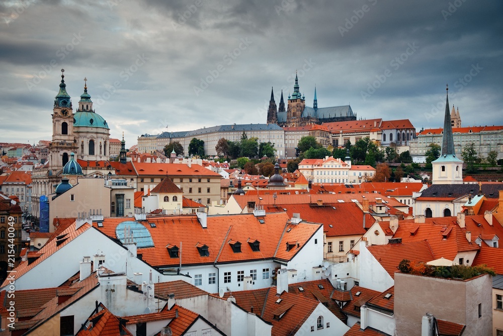 Fototapeta premium Prague skyline rooftop view