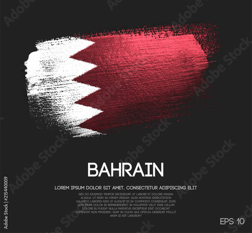 Bahrain Flag Made of Glitter Sparkle Brush Paint Vector