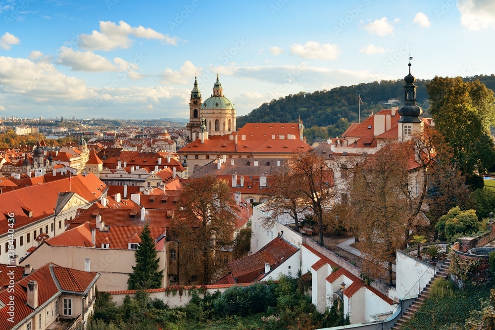 Obraz premium Prague skyline rooftop view